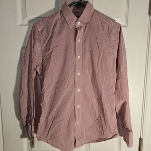 Victorinox Vertical Striped Tailored Fit Red/White Button Down Long Sleeve Shirt